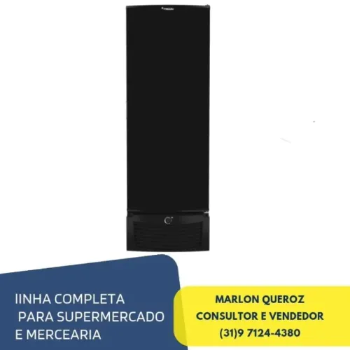 Freezer Vertical Porta Cega Preto Fricon