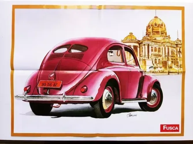 Pôster Volkswagen Fusca Split Window 1950 - Coleção e Decoração