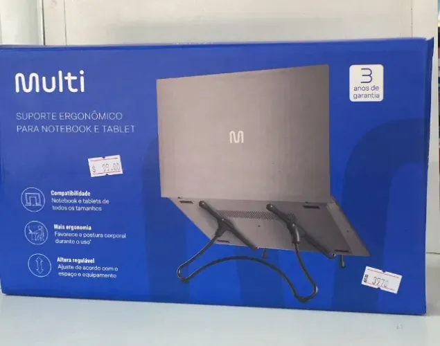 Suporte ergonomico para notebook e tablet preto ac376 multi Loja Coimbra Computadores 