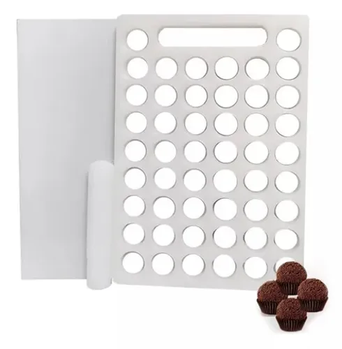 Placa Porcionadora De Docinhos Brigadeiro 50 Furos 10g
