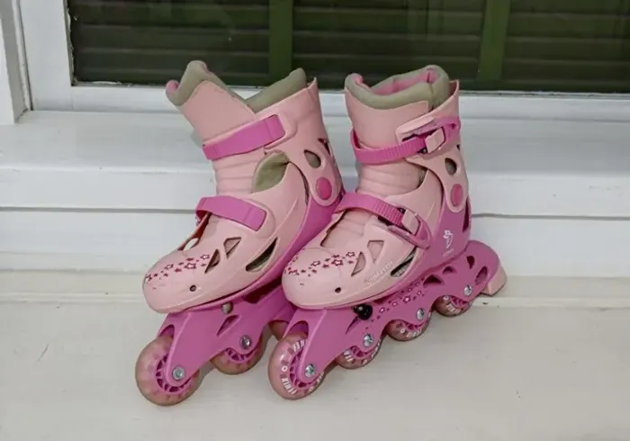 Patins Infantil In-line Ajustável Rosa Fenix