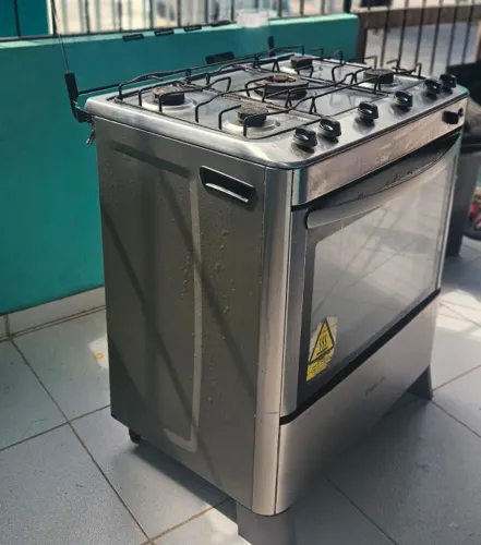 Fogão a Gás Mesa Inox Super Chama Forno super forno autolimpante e Acendimento Automático 