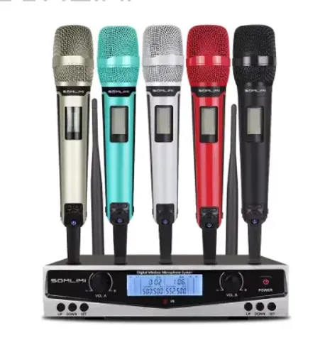 Microfone Sem Fio Duplo Estilo Sennheiser Em Metal Alta qualidade.