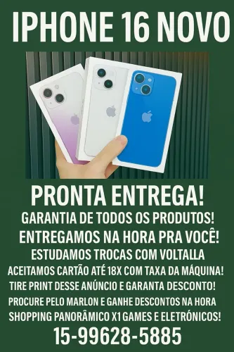 iPhone 16 novo lacrado / todas as cores disponíveis 