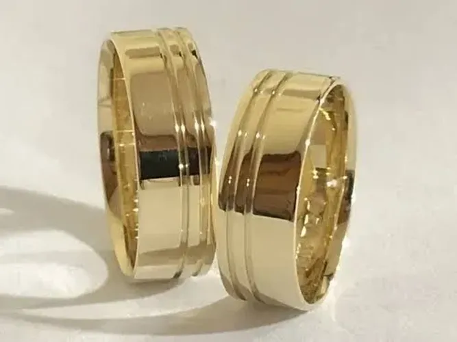 Alianças de casamento em banho de ouro18k ouro