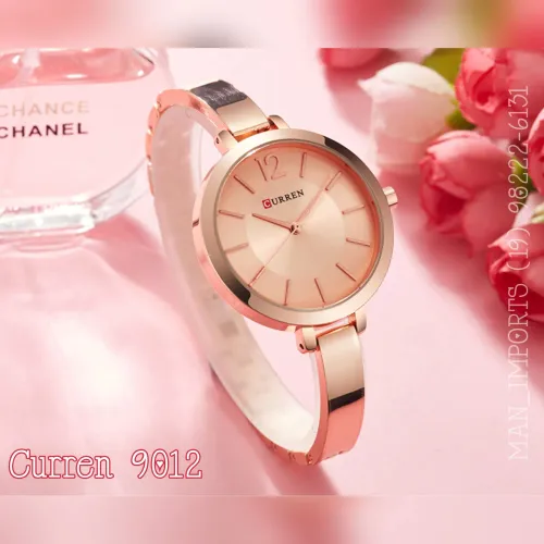 CURREN 9012 "Gold Rose" - Relógio Feminino Analógico Classico Luxo