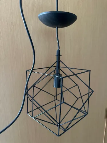 Pendente Aramado Poptem Cubic Preto