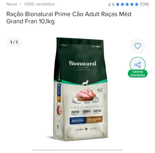 Vendo ração super Premium sem transgênico.
