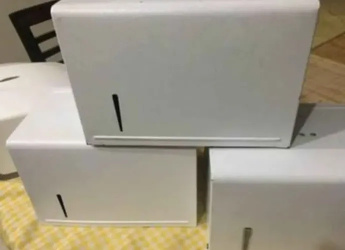 Dispenser de papel toalha metal branco (kit c/3 un.)