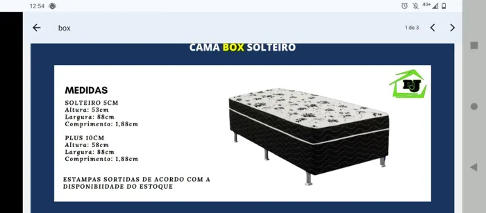 Cama Box Solteiro -na promoção 329$