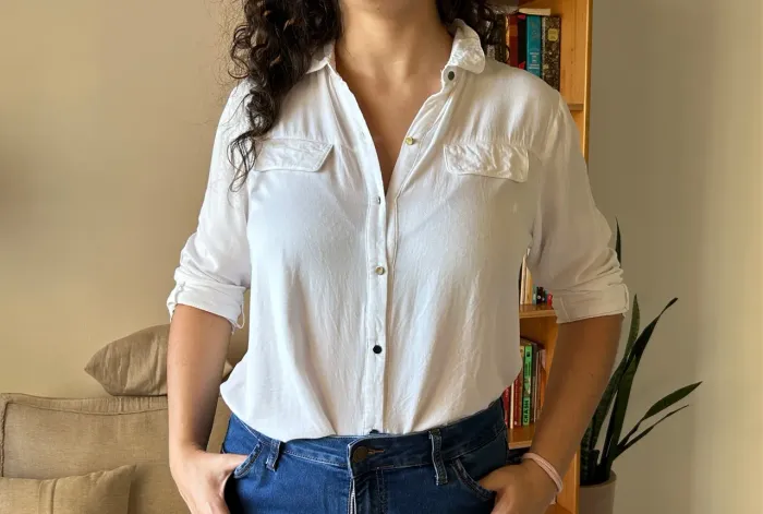 Camisa social branca feminina
