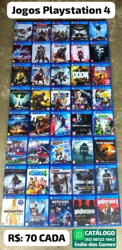 Jogos Playstation 4 = R$: 70 CADA
