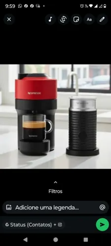 Cafeteira Nespresso Vertuo pop com Aeroccino