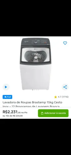 Máquina 15kg lacrada na caixa