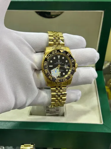 Relógio Rolex GMT Master II Ouro e Preto Premium AAA+
