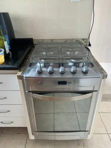 Fogão 4 bocas brastemp inox embutido 