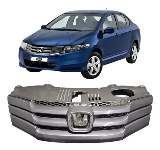 Grade Radiador Honda City 2009 2010 2011 2012 - Cinza-escuro Cinza-escuro Bilhante