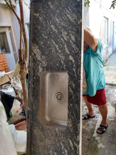 Pia de cozinha granito preto
