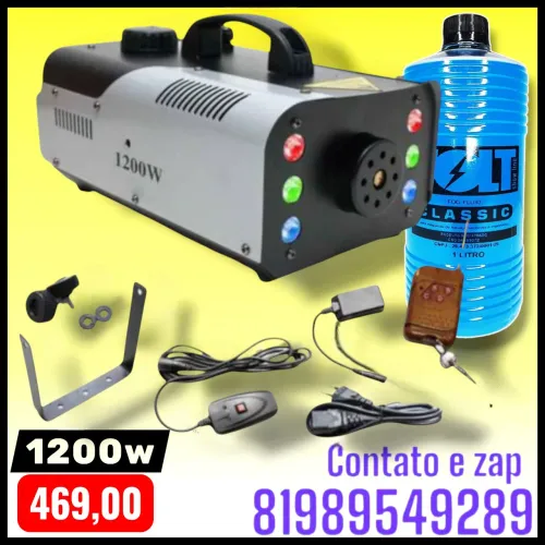 MAQUINA DE FUMAÇA 1200W COM 1 LITRO DE FLUÍDO