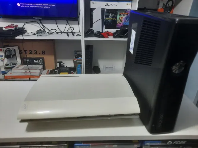 Ps3 Super Slim branco + Xbox 360 Slim