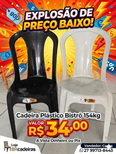 Cadeira Plástico Bistrô 154kg