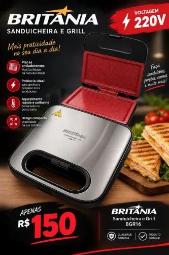 Sanduicheira Grill e Churrasqueira Elétrica - Praticidade e Sabor!