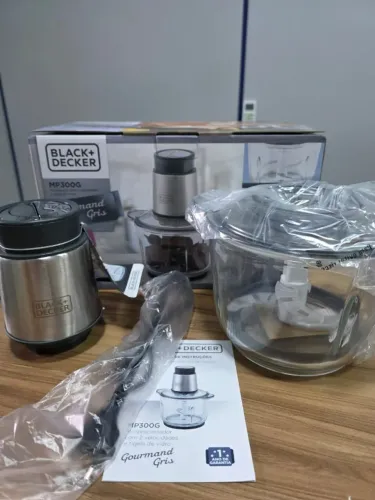 Mini Processador de Tigela de Vidro / Inox Black+Decker 300w