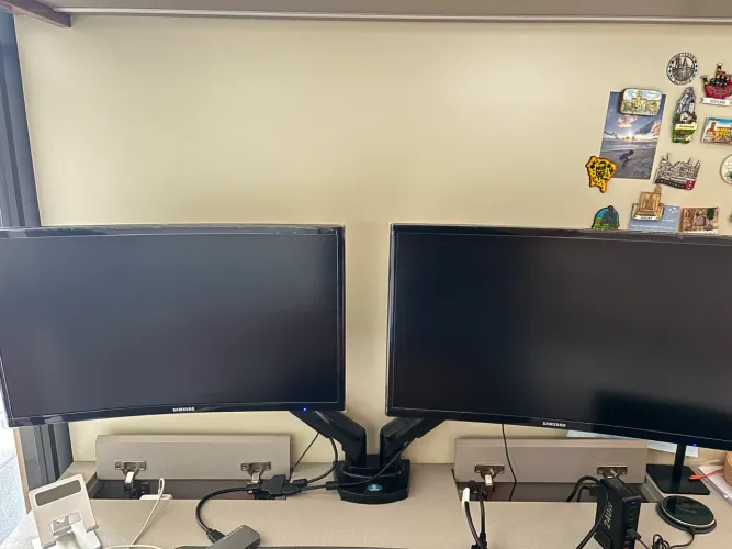 2 monitores Samsung curvo gamer 24polegadas + suporte duplo onistek
