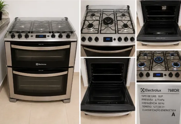 Fogão Electrolux 76BDR - 5 Bocas | Duplo Forno