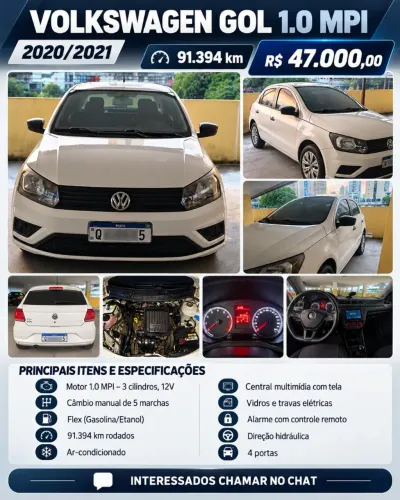 Volkswagen Gol Geração VII 1.0 12V Flex Mec. 4P 2021