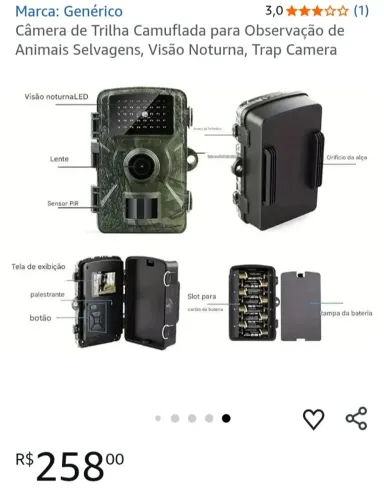 Camera de trilha  camuflada para observação de Animais 