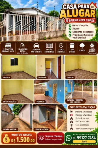 Casa para Alugar bairro Nova Cidade