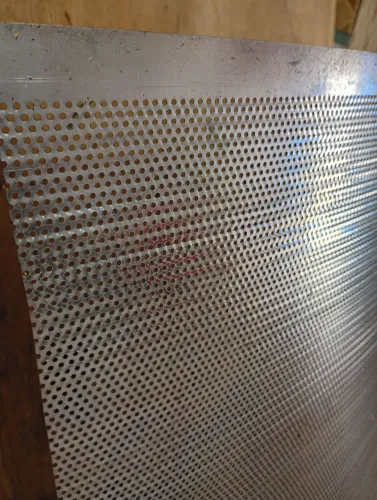 Chapa inox perfurada , furos 2mm