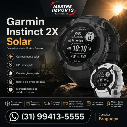 Garmin Instinct 2X Solar Preto ou Branco Novo Lacrado