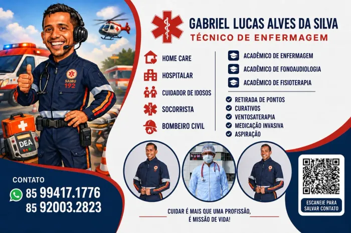 Técnico de enfermagem e cuidador de idosos 