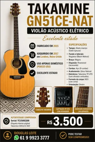 Violão Takamine Aço GN51CE-NAT