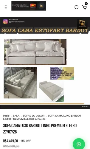 SOFA CAMA BARDOT LINHO