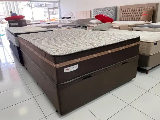 Promoção Líquida Estoque! Cama Box com Baú Casal Colchão Molas Ensacadas Pronta Entrega!