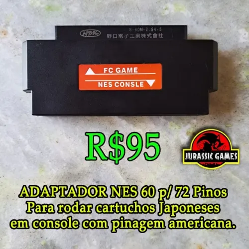 Adaptador Cartucho NES 60 para 72 Pinos Nintendinho 8 bits. Novo sem uso. não é para Snes