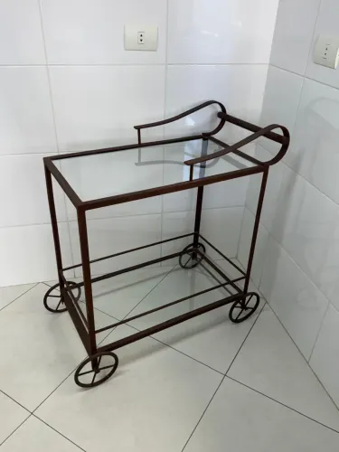  Carrinho de Bar em Ferro e Vidro