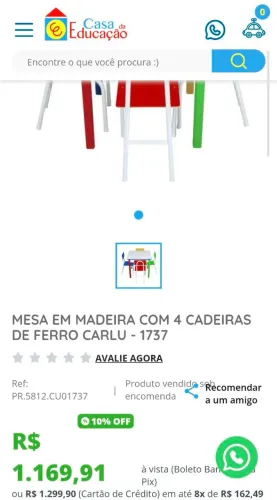 Mesinha infantil MDF com 4 cadeiras.