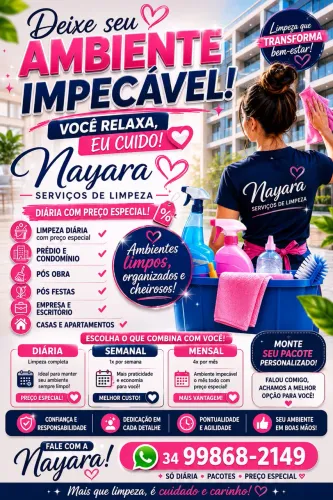 Faxina Residencial e Comercial | Nayara Serviços de Limpeza