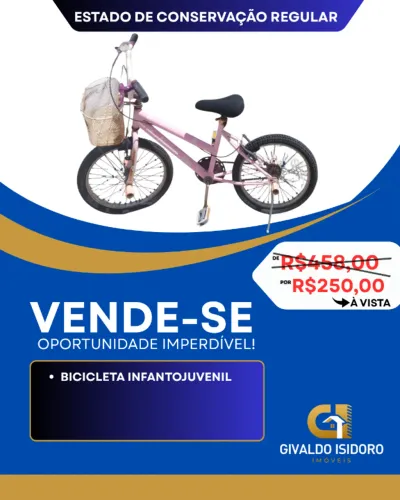 Bicicleta infantojuvenil com cestinha