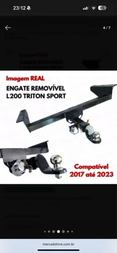 Engate para carretinha l200