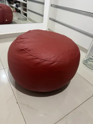 Puff Redondo 55x55 cor vermelha 