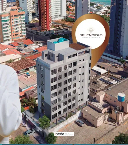 ibeda - Flat a venda em Ponta Negra. Localização central. Sala, suíte, cozinha.