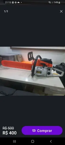 Alugo motosserra e rossadeira diária valor 250 reais com 1 litro de gasolina com óleo dois