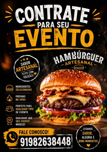 TENHA HAMBÚRGUER ARTESANAL NA SUA FESTA