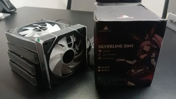 Kit 5 fans Acegeek Silverline Preto ARGB 60 CFM , nova lacrada na caixa.