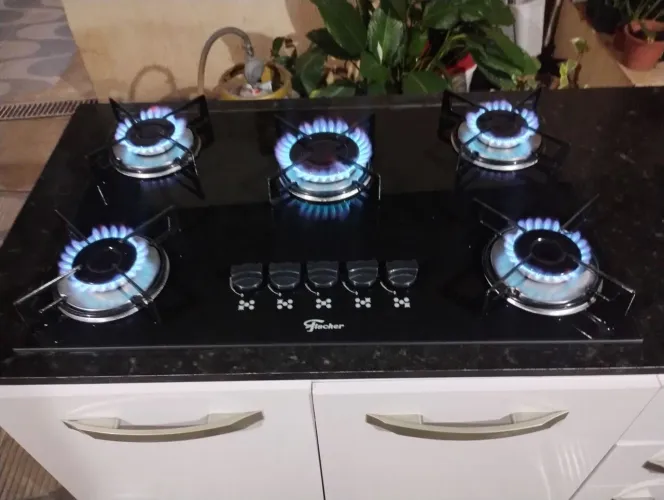 Cooktop Fischer 5 bocas automático com balcão 1,20m semi-novo